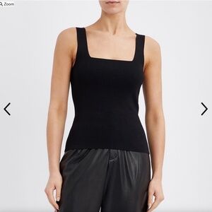 Reiss Danni Square Neck Vest Top Black